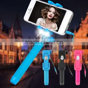 Wired Mini LED Selfie Stick With Flash Light Monopod Handheld Mini Flash Selfie Stick for IPhone Samsung HTC Camera Smart Phone thumbnail-1