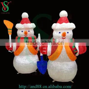 3D Outdoor Festival Lightings Motif Sculpture Light Led Snowman Light thumbnail-1