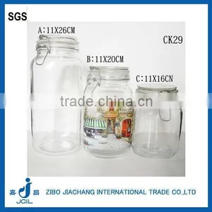 Clear Square Airtight Glass Canister thumbnail-1