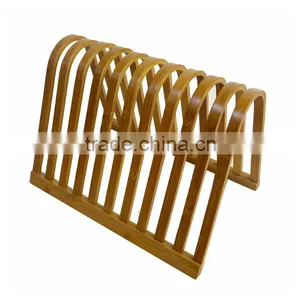 DT007/ Kitchen Art Shape Construction Shape Bamboo Wooden Wall Dish Plate Rack thumbnail-1