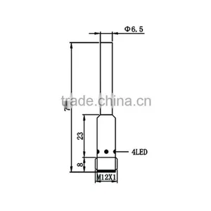D6.5 M12 Plug Series Flush Standard Inductive Proximity Sensor thumbnail-2