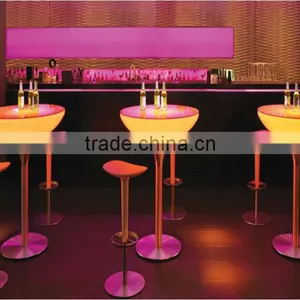 Glass Top Stainless Steel Base Led Light Up Bar Cocktail thumbnail-2