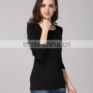 Long Sleeve Maternity Nursing T-shirt New Style Fashion thumbnail-3