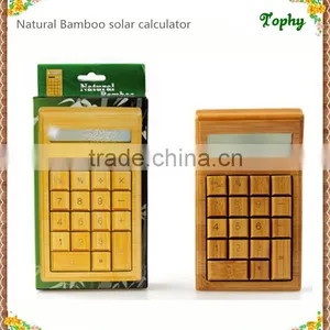 Portable Bamboo Solar Calculator & Notebook Solar Calculator Bamboo and Wooden Material thumbnail-3