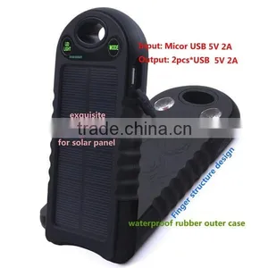Hot Selling LED Light 10000mah Solar Power Bank Solar Charger Portable thumbnail-6