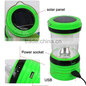 Portable LED White Light Solar AC Powered Rechargeable Camping Lamp Lantern thumbnail-4