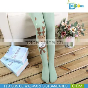 Winter Warm Cotton Pink Color Cartoon Deer Pantyhose for Student thumbnail-2