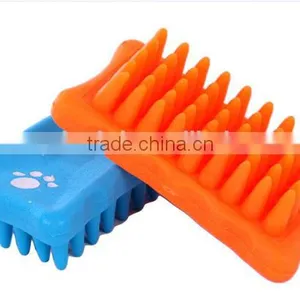 Pet Products Silicone Rubber Pet Brush Dog Cat Sheep Pig Bath Groom Brush thumbnail-2