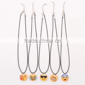 2016 Fashion Jewelry Pendant Acrylic Emoji Necklace For Wholesale China thumbnail-1