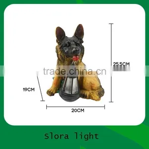 Solar Powered Polyresin Animal Dog Shaped Garden Lantern With Bright White LED Lights thumbnail-5