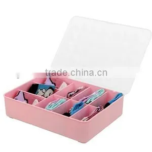 Colorful 9Lattices Plastic With Covered Underware Storage Box thumbnail-4