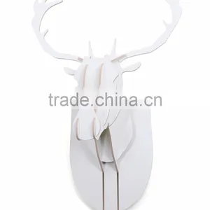 Indoor Wall Mounted Wooden Deer Head Decoration thumbnail-4