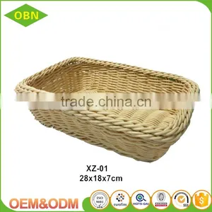 Hand Woven Washable Solid Plastic Food Basket thumbnail-1