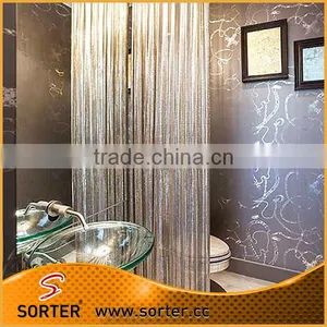 Manufacturer Good Price Metal Sequin Fabric Bathroom Curtains thumbnail-2