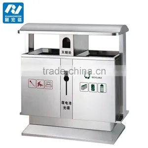 High Quality Outdoor Metal Recycle Trash Bin thumbnail-6