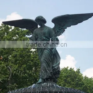 High Quality Park Decoration Bronze Angel Water Fountain thumbnail-2
