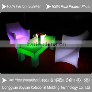 Elegant Plastic Table With Led Light, Nightclub Led Furniture, Color Changeable Bar Table thumbnail-2