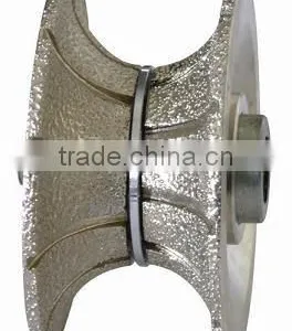 V Shape Diamond Profile Wheel /Full-Bullnose Brazed Diamond Router Bits thumbnail-1
