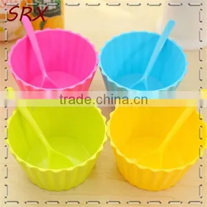 7 Inch Wholesale Large Plastic Containers Colored Salad Bowl Candy Bowl Dessert Bowl thumbnail-2