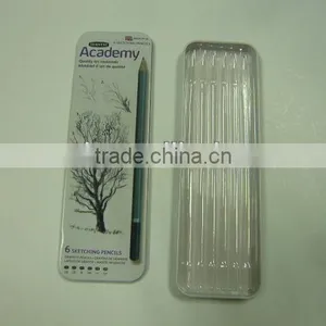 6 Piece Metal Pencil Box With Tray thumbnail-1