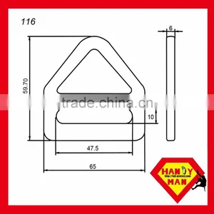 22kN Stamped Steel 45mm D Ring For Industrial Workplace thumbnail-2