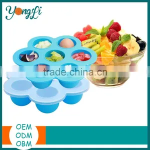 Food Grade Reusable Hot 7 Compartments Large Silicone Container Freezer Boxes Baby Food Storage thumbnail-1