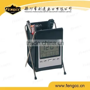Digital Alarm Collapsible Penholder Clock With Thermometer and Calendar thumbnail-1