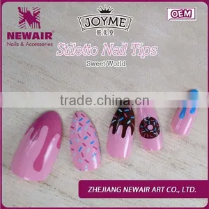 Best Saling Decorated Nails With Sweet Nail Tip Fashion Stiletto Acrylic Nails thumbnail-2