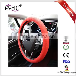 33cm Dia Antislip Red Silicone Steering Wheel Cover Protector thumbnail-1