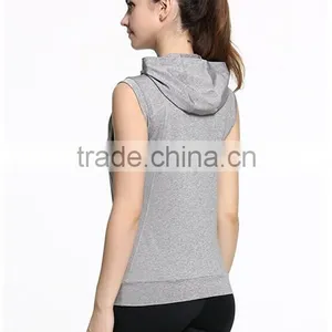 New Style Fashion Items High Quality Active Casual Workout Sleeveless Hoodie Sweatshirt For Womens Wholesale Clothing thumbnail-3