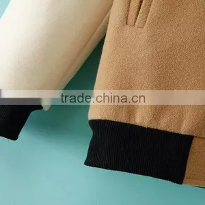Women Loose Wool Color Matching Baseball Uniform Coats Cheap Clothes Watercolor Crochet College Sports Jackets Wholesale thumbnail-6