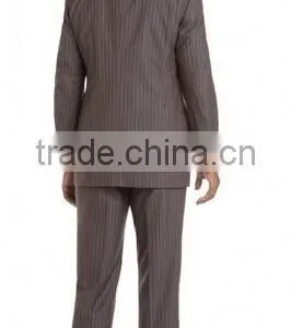 Brown And Blue Pinstriped Wool Three Piece Suit (SHT1108) thumbnail-2