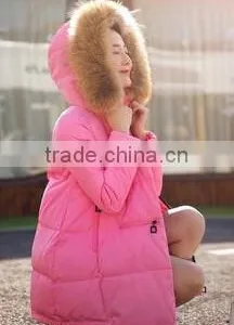 GZY Wholesale Pink Coat Fur Hood at Low Price thumbnail-1