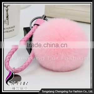 CX-R-24 Genuine Rex Rabbit Fur Mobile Phone Decoration Key Chain thumbnail-2