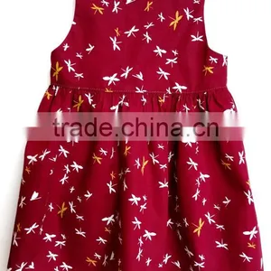 New Fashion Pure Cotton In Red Color Baby Girls Dress Summer thumbnail-1