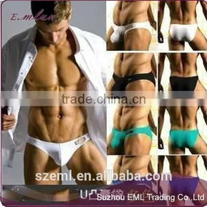 Wholesale Mens Sexy U Convex Pouch Low Waist Lycra Cotton Boxer Brief thumbnail-1