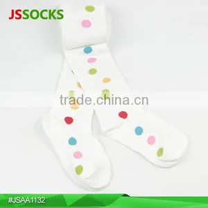 Girl Tights White Colorful Ponit Socks Long Socks thumbnail-1