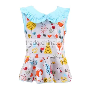 2017 Kaiyo Latest Design Children Boutique Clothing Top Fashion Girl t Shirt Fox Print Baby Girl Kids Fashion Clothes thumbnail-1