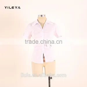 Mini Fashionable Office Style Women Formal Blouse Designs With Metal Decoration thumbnail-5