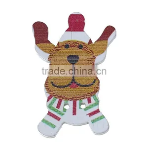 Wood Sewing Button Scrapbooking Dog Multicolor Two Holes Christmas 38.0mm(1 4/8") x 25.0mm(1"), 100 PCs thumbnail-1