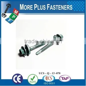 Made In Taiwan Dome Seal Roof Self Drilling Screw Head Hex Rubber Washer Self Drilling Screw Hex Head Bonded Washer Self Drillin thumbnail-1