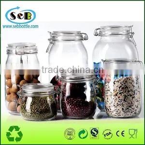 2016 New Glass Jar With Metal Clip Hot Selling Glass Jar With Metal Clip Lid High Borosilicate Glass Jar With Metal Clip thumbnail-3