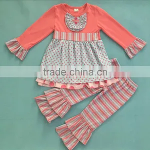 Charming Kids Stripe Ruffle Cotton Girls Boutique Clothes thumbnail-5