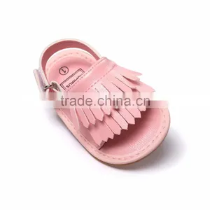2016 New Summer Candy Color Baby Tassel Baby Leather Sandal Soft Sole Infant Girls and Boys Shoes thumbnail-3