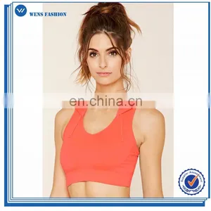 Latest Design Polyester Spandex Yoga Wear Wholesale Dry Fit Sports Bra Fitness Hooded Sports Bra thumbnail-1