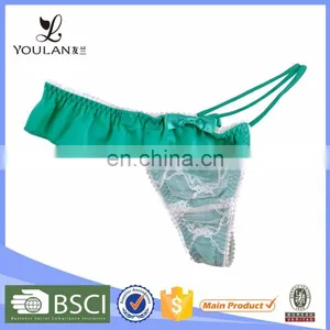 China Wholesale Breathable Young Girl Lace Underwear Models Women Thongs thumbnail-1