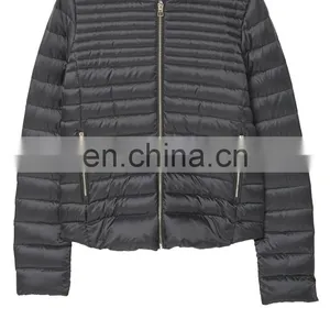 Factory OEM 100% Polyester Lightweight Quilted Women Down Jacket thumbnail-2