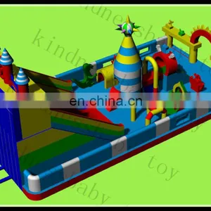 Inflatable Funcity With Slide Inflatable Play Center Giant Inflatable Slide and Obstacle Combo thumbnail-5