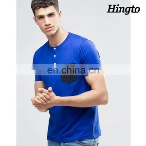 Blue Color Men Jersey Button Tshirts With Pocket thumbnail-1