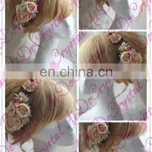 Aidocrystal Champagne Wedding Party Hair Clips for Hair Headpiece Bridal Flower Hair Accessories for Ladies thumbnail-3